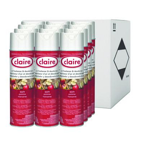 Claire Aerosol Air Freshener and Deodorizer, Apple, 10 oz Aerosol Spray, 12/Carton (161)