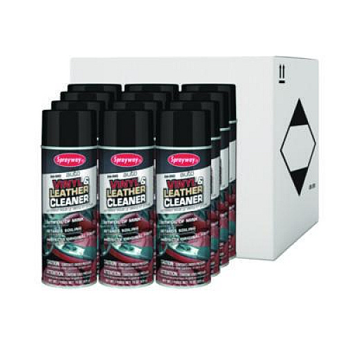 Sprayway Vinyl and Leather Cleaner, Leather Scent, 15 oz Aerosol Spray, 12/Carton (990)