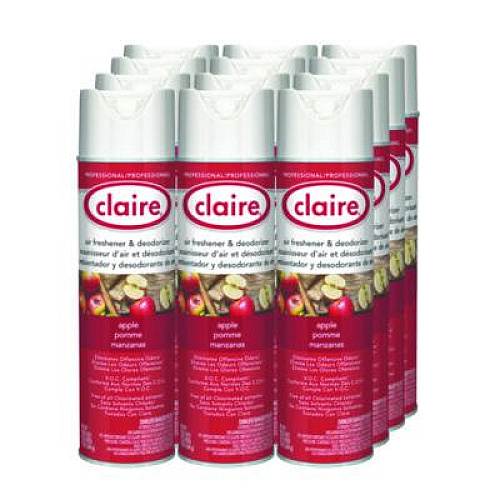Claire Aerosol Air Freshener and Deodorizer, Apple, 10 oz Aerosol Spray, 12/Carton (161)