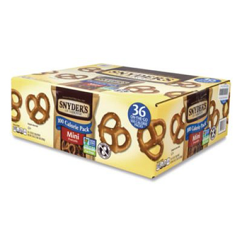 Snyder's Mini Pretzels. 0.92 oz Pack, 36 Packs/Box, 2 Boxes/Carton (60004087)