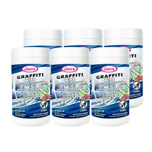 Claire Graffiti Wipe, 1-Ply, 12 x 9.5, Mild Scent, Purple, 6/Carton (963)