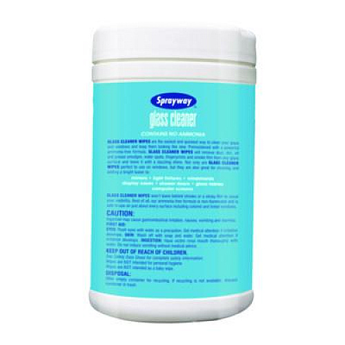 Sprayway Glass Cleaner Wipes, 1-Ply, 10 x 12, White, 6/Carton (933)
