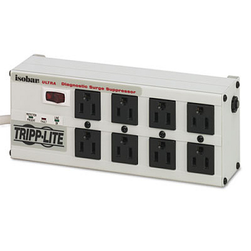 Tripp Lite Isobar Surge Protector, 8 Outlets, 12 ft Cord, 3840 Joules, Metal Housing (ISOBAR8ULTRA)