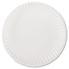AJM Packaging Corporation White Paper Plates, 9" dia, 100/Pack, 10 Packs/Carton (PP9GREWH)