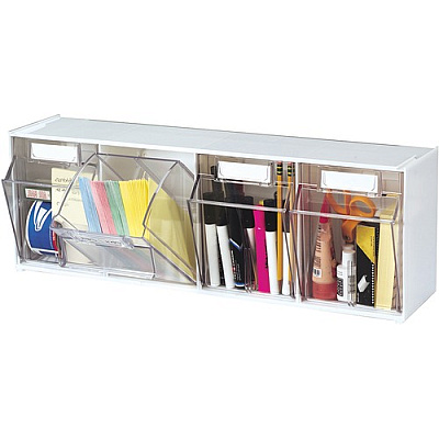 deflecto Tilt Bin Interlocking Multi-Bin Storage Organizer (20403OP)