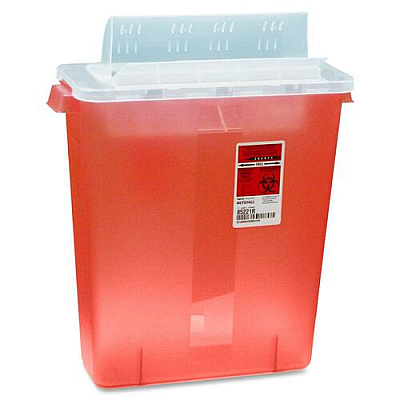 Covidien Transparent Red Sharps Container (STRT10021R)