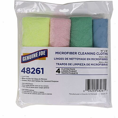 Genuine Joe Color-coded Microfiber Cleaning Cloths (48261)