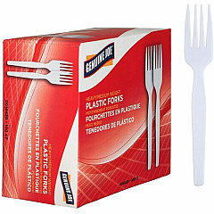 Genuine Joe Heavyweight White Plastic Forks (0010430)