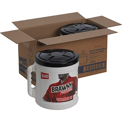 Brawny Professional D400 Disposable Cleaning Towels With Bucket (20040)