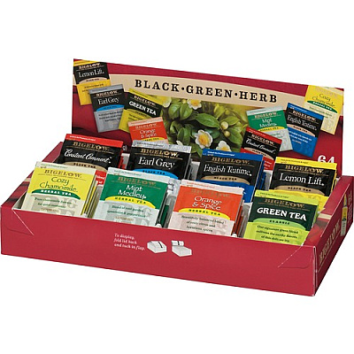 Bigelow Assorted Flavor Herbal Tea, Black Tea, Green Tea Bag (10568)