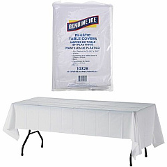Genuine Joe Plastic Rectangular Table Covers (10328)