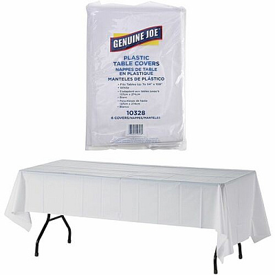 Genuine Joe Plastic Rectangular Table Covers (10328)
