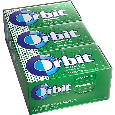 Orbit Spearmint Sugar-free Gum - 12 packs (11484)