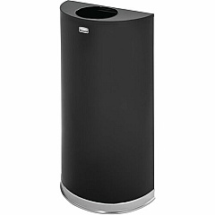 Rubbermaid Commercial 12 Gallon Half Round Steel Receptacle (SO1220PLBK)