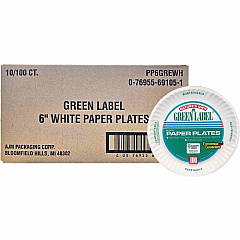 Green Label 6" Green Label Economy Paper Plates (PP6GRE)