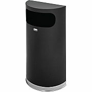 Rubbermaid Commercial Black/Chrome Half Round Receptacle (SO820PLBK)