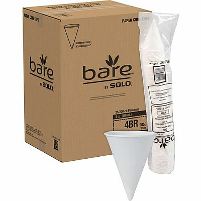 SOLO Eco-Forward 4 oz Treated Paper Cone Water Cups (4BR2050CT)