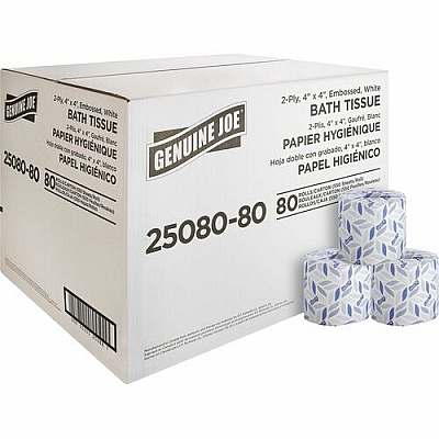 Genuine Joe Embossed Roll Bath Tissue (2508080)