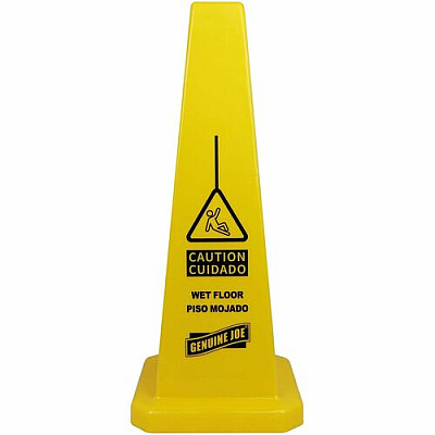 Genuine Joe Bright 4-sided Caution Safety Cone (58880)