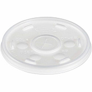 Dart 10 oz HIPS Plastic Straw-Slotted Lid - Translucent (10SL)