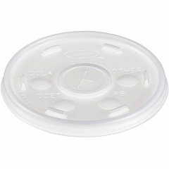 Dart 10 oz HIPS Plastic Straw-Slotted Lid - Translucent (10SL)