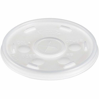 Dart 10 oz HIPS Plastic Straw-Slotted Lid - Translucent (10SL)