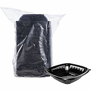 Dart 32 oz (946 ml) Square PP Bowl - Black (B32SB)