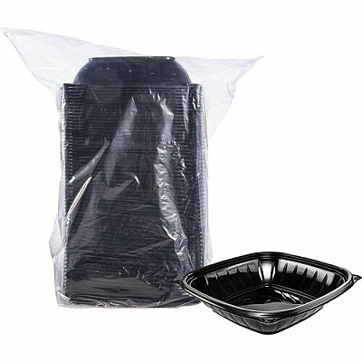 Dart 32 oz (946 ml) Square PP Bowl - Black (B32SB)