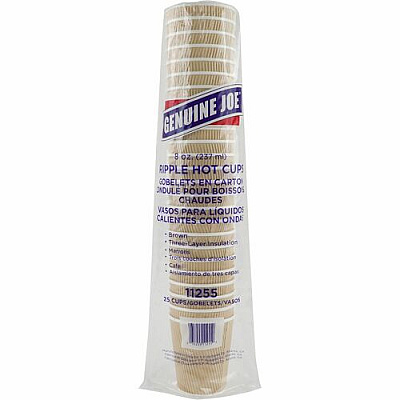 Genuine Joe 8 oz Rippled Hot Cups (11255CT)