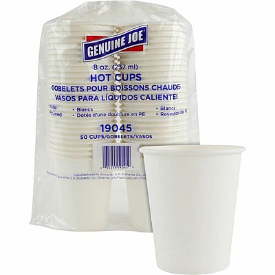 Genuine Joe 8 oz Disposable Hot Cups (19045)