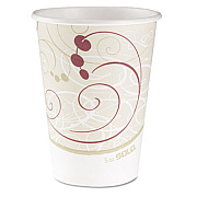 Dart Paper Hot Cups in Symphony Design, 12 oz, Beige, 50/Pack (412SMJ8000PK)
