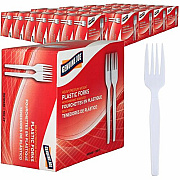 Genuine Joe Heavyweight White Plastic Forks (0010430CT)