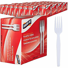 Genuine Joe Heavyweight White Plastic Forks (0010430CT)