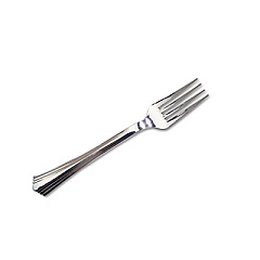 WNA Reflections Heavyweight Plastic Utensils, Fork, Silver, 80/Box (61080)