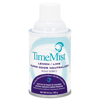 TimeMist PREMIUM METERED AIR FRESHENER REFILL, LEMON LIME, 6.6 OZ AEROSOL, 12/CARTON (1042798)