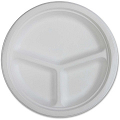 Genuine Joe 3-compartment Disposable Plates (GJO10219CT)