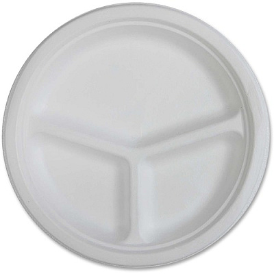 Genuine Joe 3-compartment Disposable Plates (GJO10219CT)
