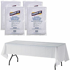 Genuine Joe Plastic Rectangular Table Covers (10328CT)