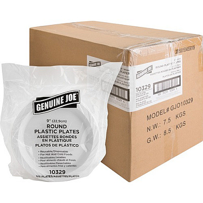 Genuine Joe 9" Reusable Plastic Plates (10329CT)