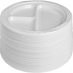 Genuine Joe 3-section Plastic Plates (GJO10425CT)