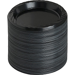 Genuine Joe Round Plastic Black Plates (GJO10427CT)