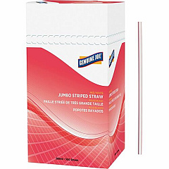 Genuine Joe Jumbo Striped Straws (58944)