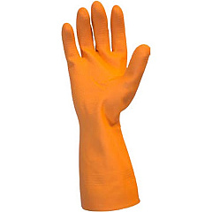 Safety Zone Orange Neoprene Latex Blend Flock Lined Latex Gloves (GRFOLG1SF)