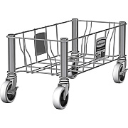 Rubbermaid Commercial 1968468 Slim Jim Stainless Steel Single Dolly for Slim Jim Containers