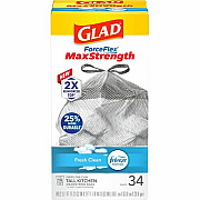 Glad ForceFlex MaxStrength Kitchen Drawstring Trash Bags (70320)