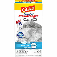 Glad ForceFlex MaxStrength Kitchen Drawstring Trash Bags (70320)