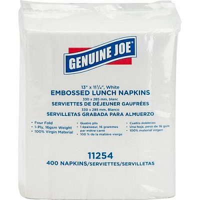 Genuine Joe 1-ply Embossed Lunch Napkins (GJO11254ACT)