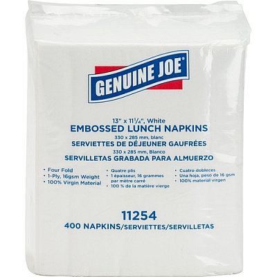 Genuine Joe 1-ply Embossed Lunch Napkins (GJO11254PK)