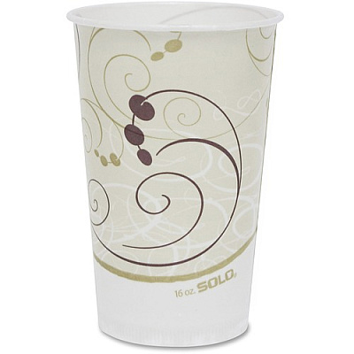 SOLO 16 oz Symphony Waxed Paper Cold Cups (RW16J8000)