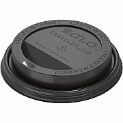 SOLO 10-24 oz PS Plastic Traveler Dome Cup Lid - Black (TLB3160004)